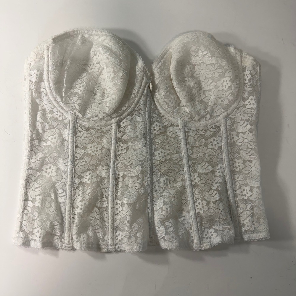 Dominique 7749 Colette Lace Longline‎ Bridal Bra Bustier White 38C